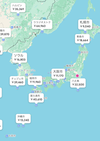 Googleフライト okinawa
