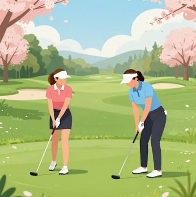 春の女性ゴルファー達